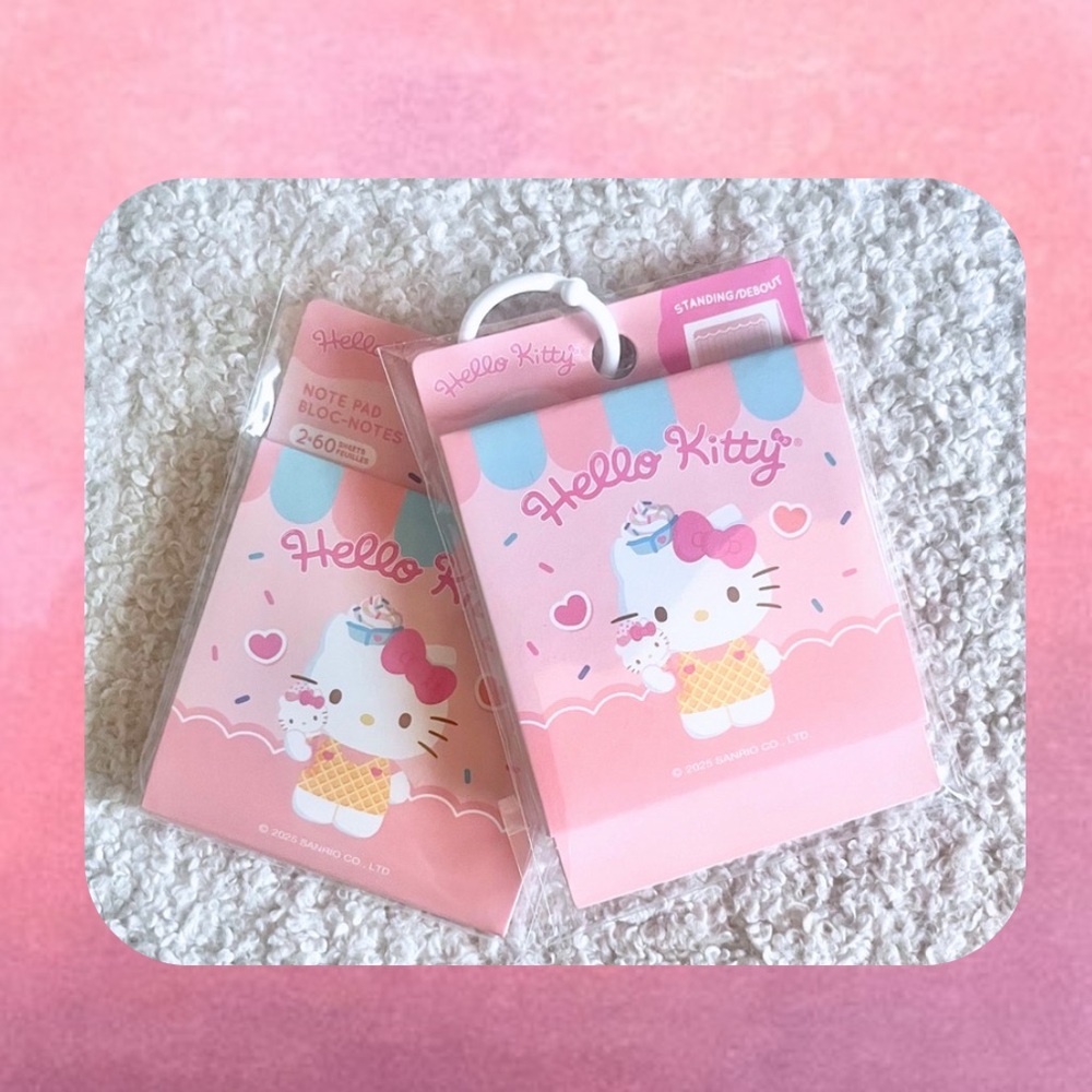 🎉🎉 Kawaii Pink Sanrio Hello Kitty Pink Mini Notepad Set